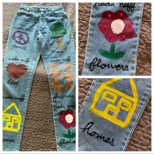 Nada Nuff VTG Mom Jeans High Rise Hand Painted 24”